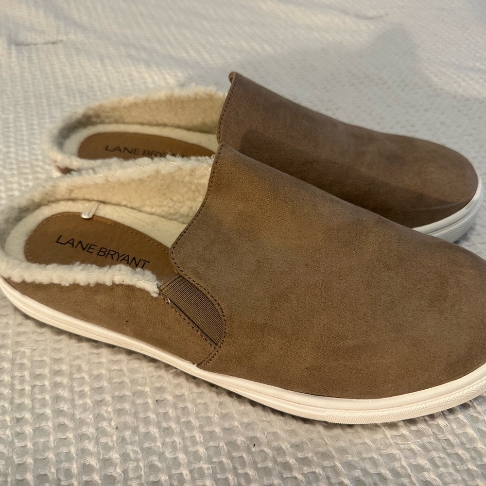 Lane Bryant Tan Slip-On Mules
